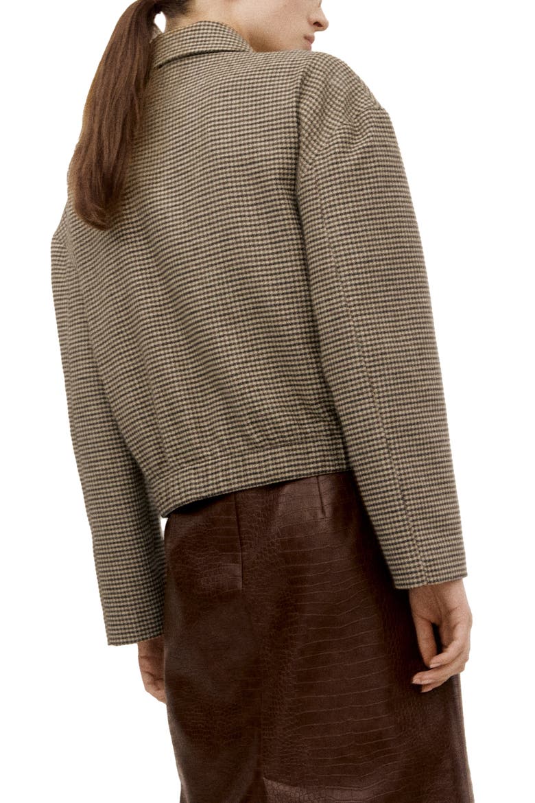 Gina Houndstooth Microcheck Jacket, Alternate, color, MEDIUM BROWN