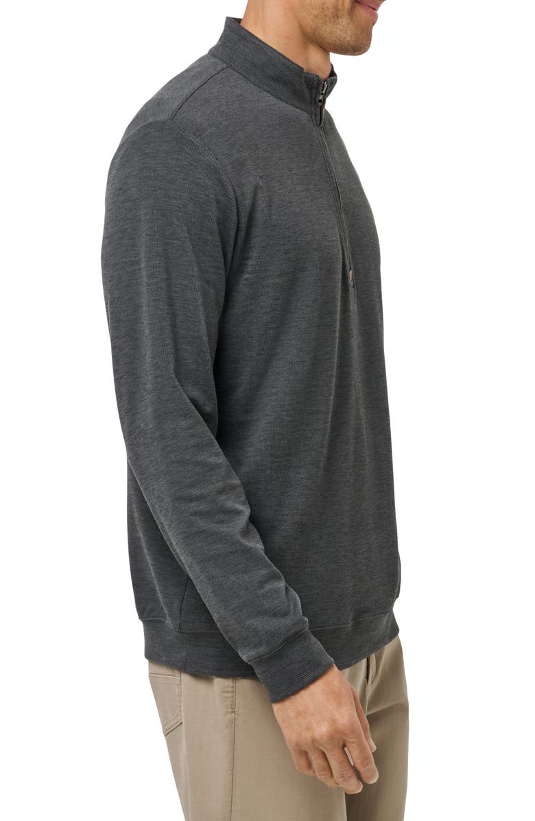 TravisMathew Cloud Quarter Zip, Alternate, color, Heather Black