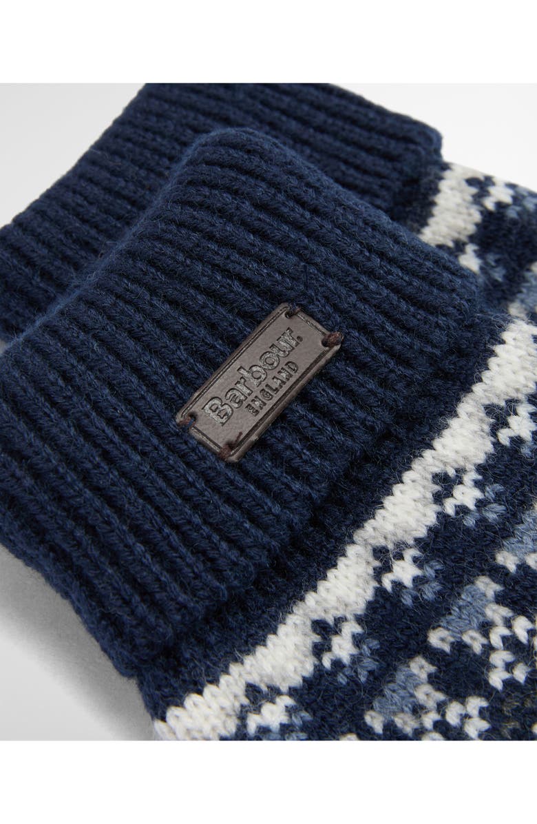 Barbour Marlow Fair Isle Wool-Blend Knit Gloves, Alternate, color, Navy