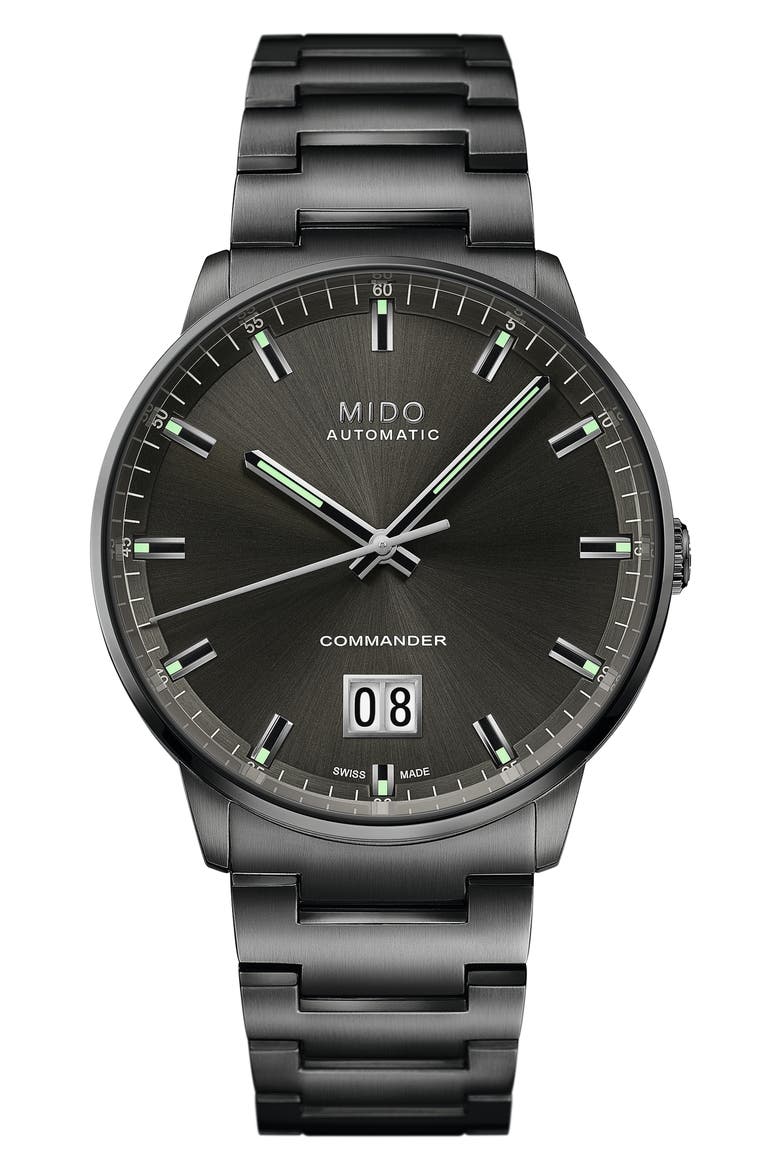 Commander Big Date Automatic Bracelet Watch, 42mm, Main, color, BLACK