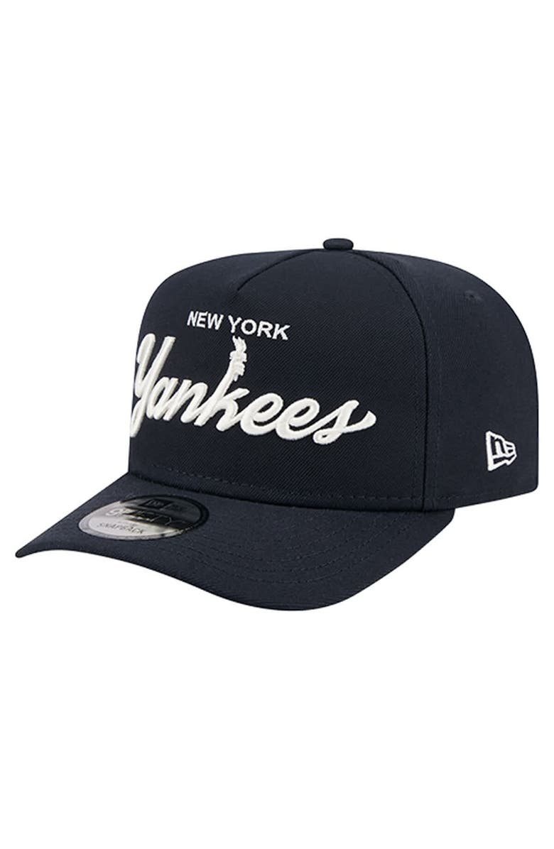 New Era Men's New Era Navy New York Yankees Local Play A-Frame 9FIFTY Snapback Hat, Alternate, color, Navy