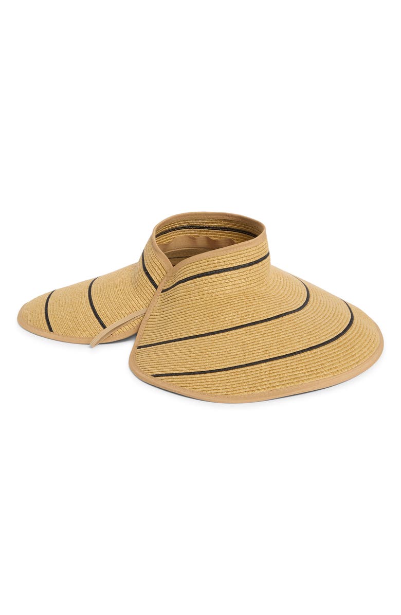 LSPACE Jess Packable Straw Sun Hat, Alternate, color, Natural/ Black