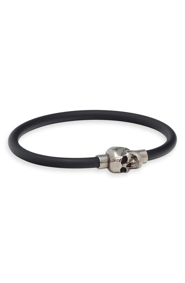 McQueen Skull Bangle, Main, color, Natural/ A.silver