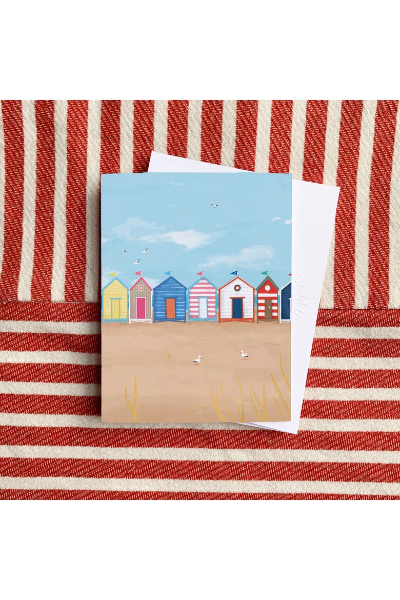 Beach Huts Greeting Card Pack Set, Alternate, color, Multi-Pack