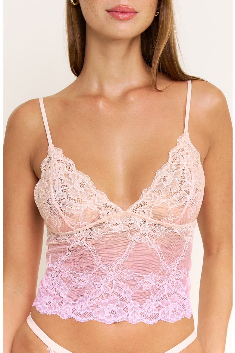 Riot Lace Crop Camisole, Main, color, SUNSET CORAL OMBRE