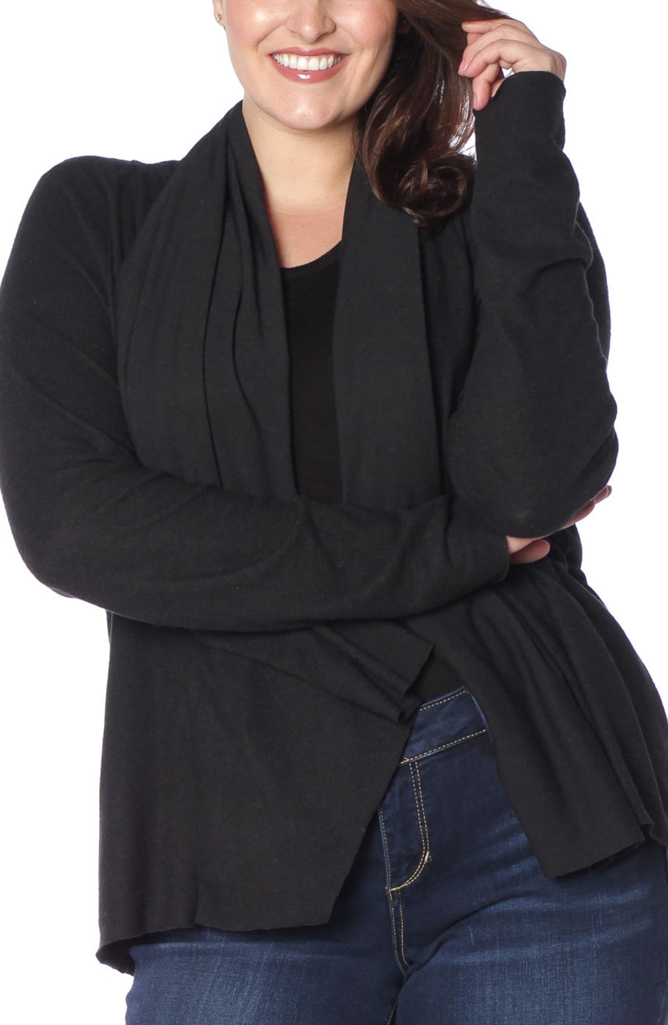 SLINK Jeans Draped Open Cardigan