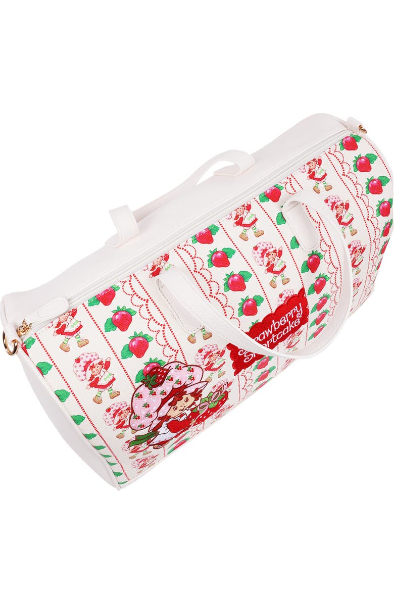 Strawberry Shortcake Lace Print Weekender Duffel Bag, Alternate, color, White