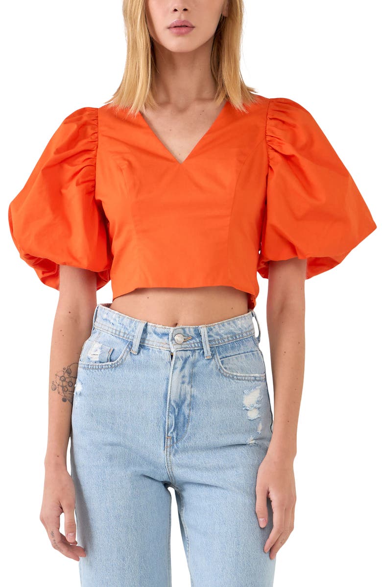 Endless Rose Tie Back Puff Sleeve Top, Main, color, 