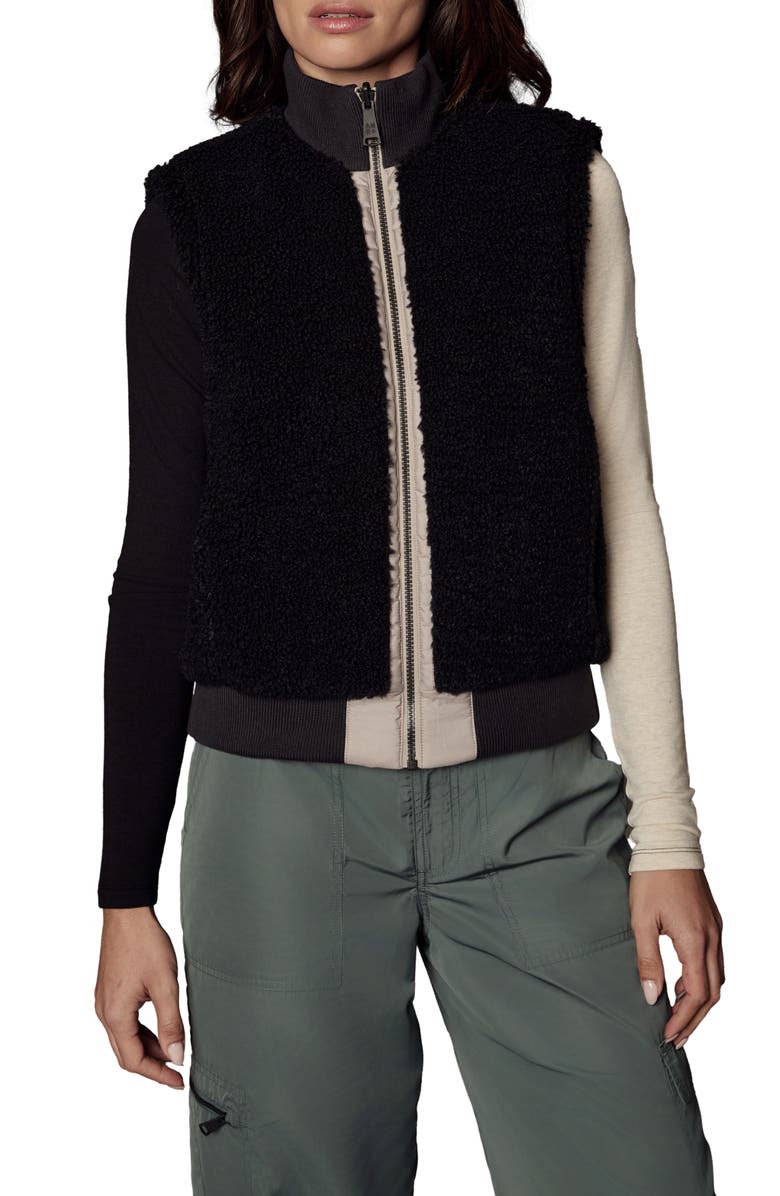 Alp N Rock Atlas Quilted & Faux Shearling Reversible Vest, Alternate, color, Stone/ Black