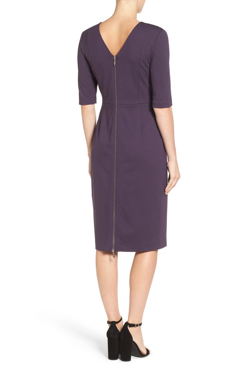 Cutout Shoulder Sheath Dress, Alternate, color, PURPLE NIGHT