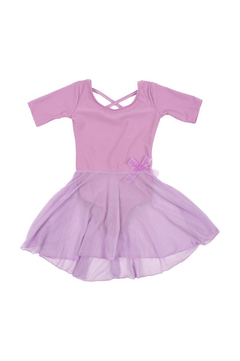 Girls Short Sleeve Skirted Leotard, Main, color, Purple