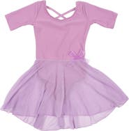 Leveret Girls Short Sleeve Skirted Leotard