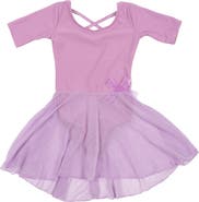 Leveret Girls Short Sleeve Skirted Leotard