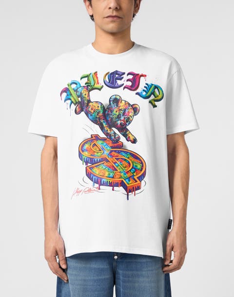Round Neck T-Shirt Multicolor Teddy Dollar Men