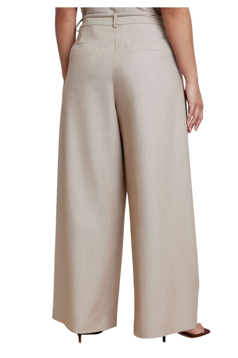 Wide Leg Pleated Trouser With Long Belt, Alternate, color, NEUTRAL