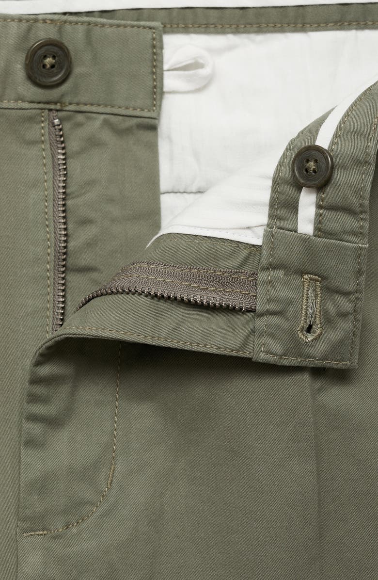 MANGO Regular Fit Pleated Stretch Cotton Dress Pants, Alternate, color, Pastel Green