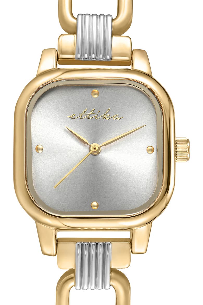 Classic Square Bracelet Watch & Leather Strap Set, Alternate, color, BLACK