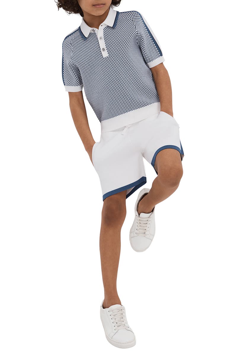 Reiss Heddon Sr. Stripe Accent Shorts, Alternate, color, White