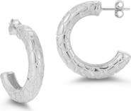 CHLOE AND MADISON Textured Hoop Earrings