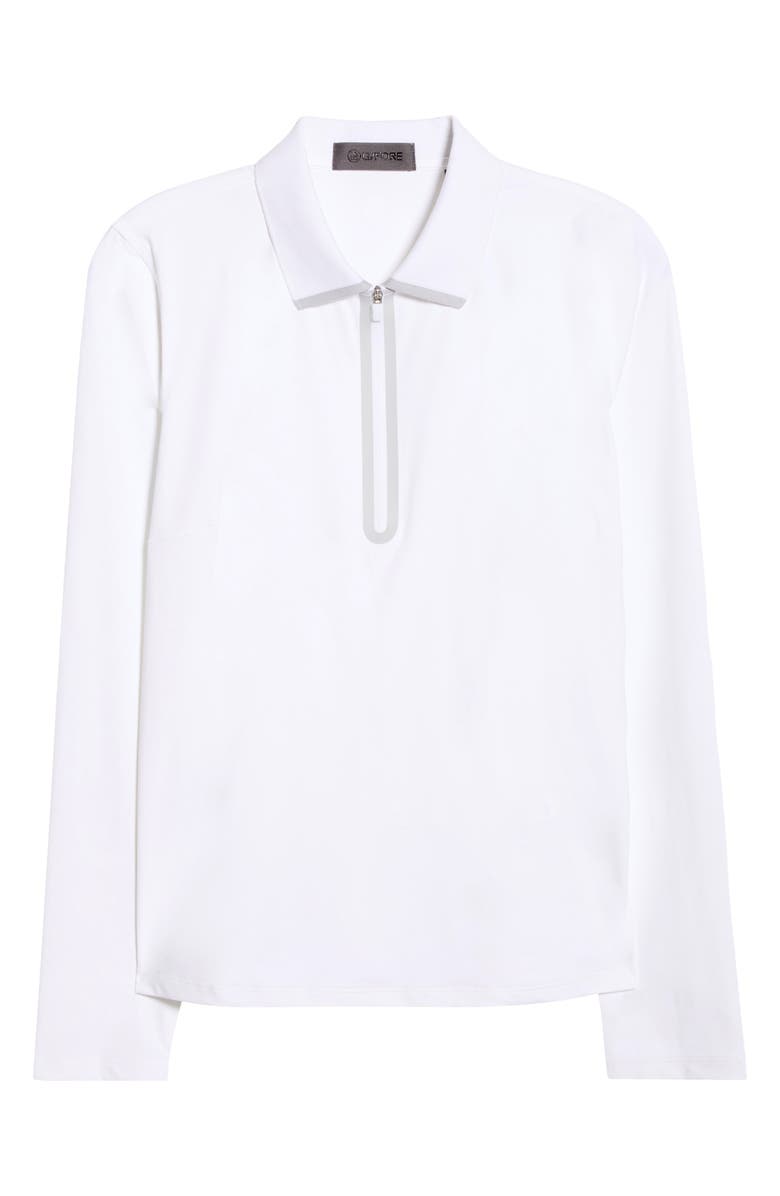 G/FORE Silky Tech Nylon Long Sleeve Polo, Alternate, color, Snow