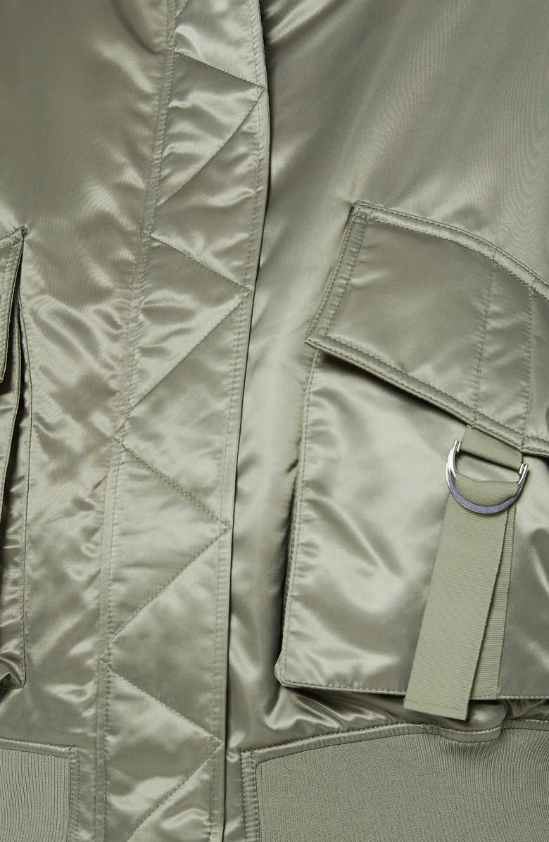 & Other Stories Ruched Satin Bomber Jacket, Alternate, color, 