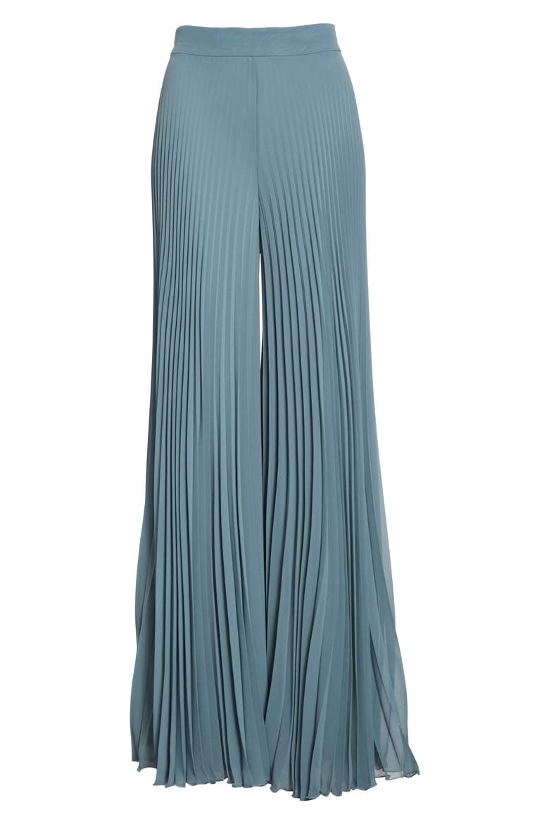 Pagode Pleated Georgette Pants, Alternate, color, AVIO