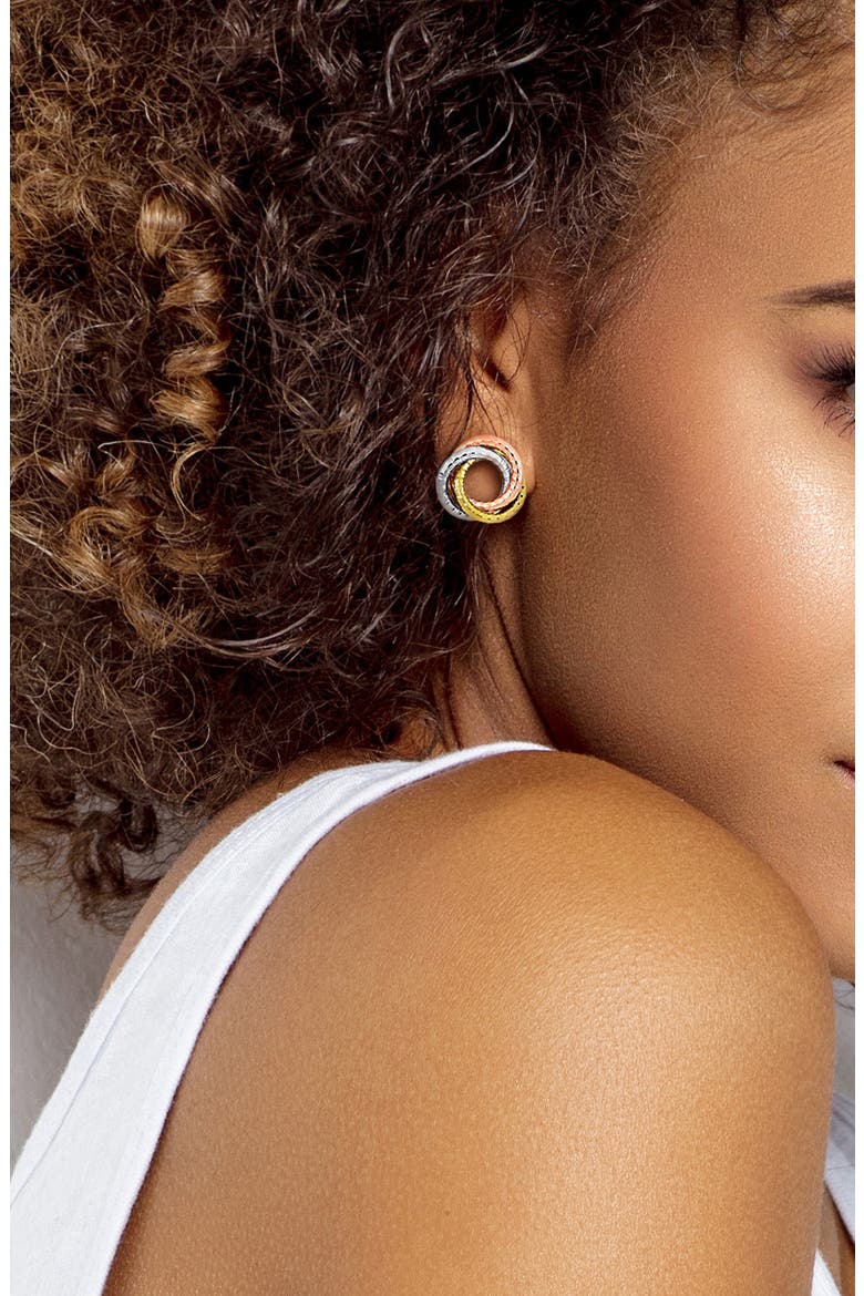 Open Love Knot Stud Earrings, Alternate, color, MULTI-COLOR