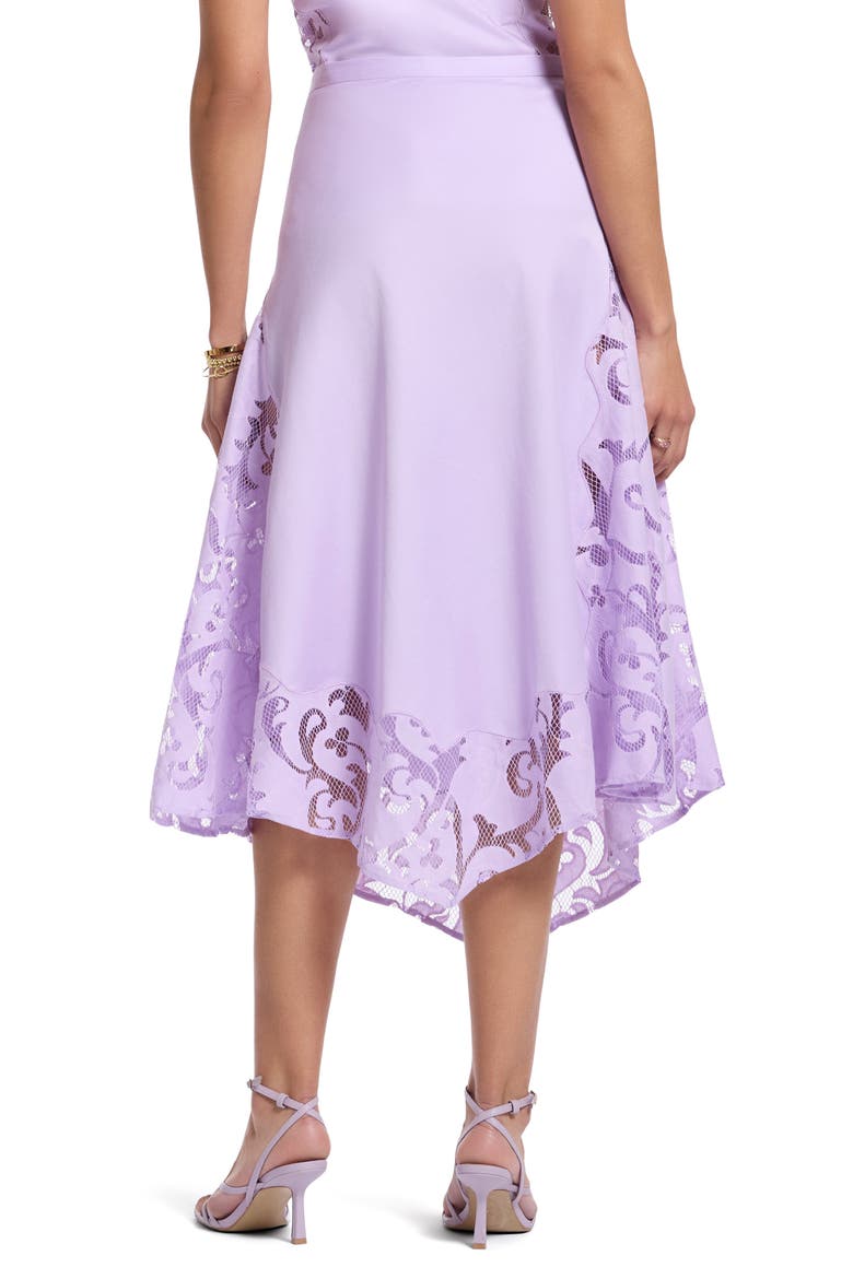 Stella Lace Hem Midi Skirt, Alternate, color, LILAC