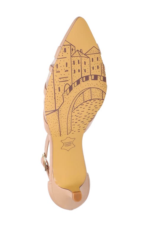Bella Vita Malani Pointed Toe Kitten Heel Pump In Beige Leather