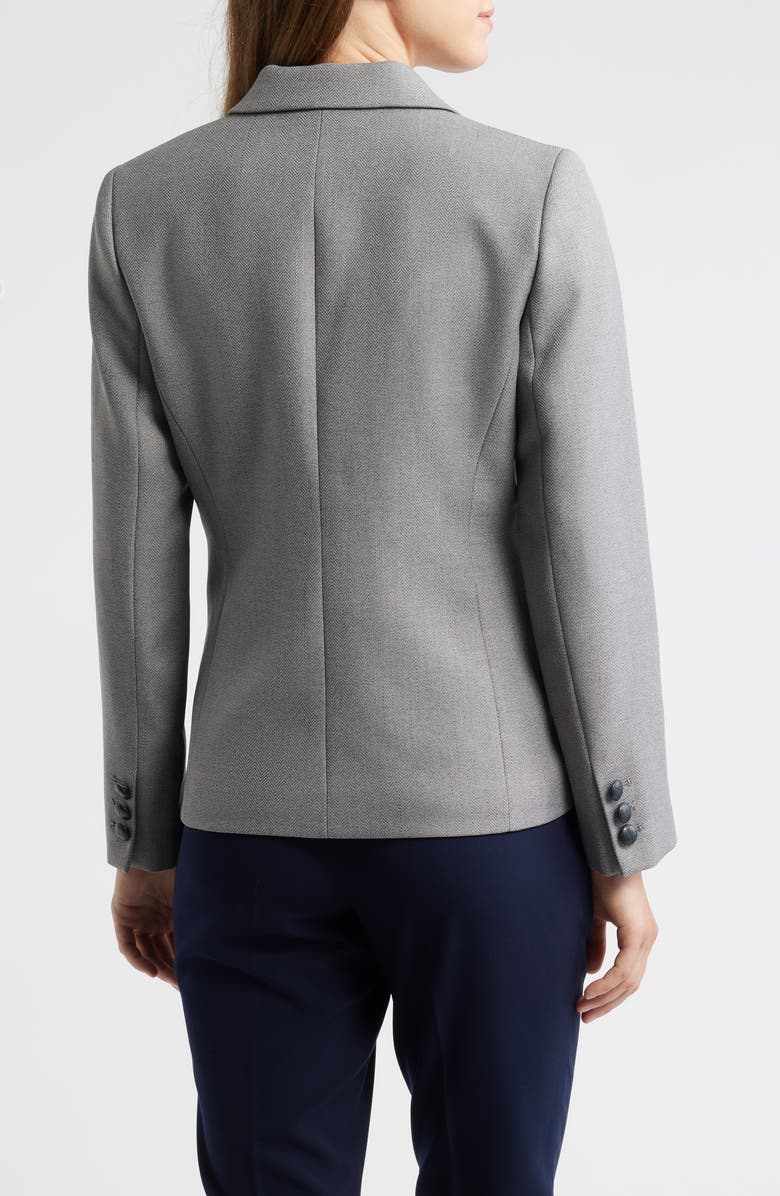Tahari ASL One-Button Blazer, Alternate, color, Heather Grey