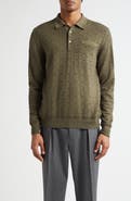 Boglioli Long Sleeve Virgin Wool Polo Sweater