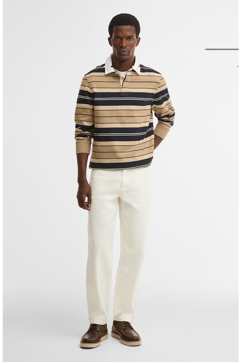 Frith Stripe Long Sleeve Rugby Shirt, Alternate, color, STONE