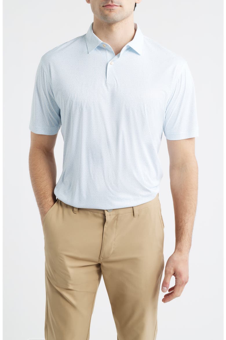 Hoops Featherweight Performance Polo, Main, color, WHITE/BLUE