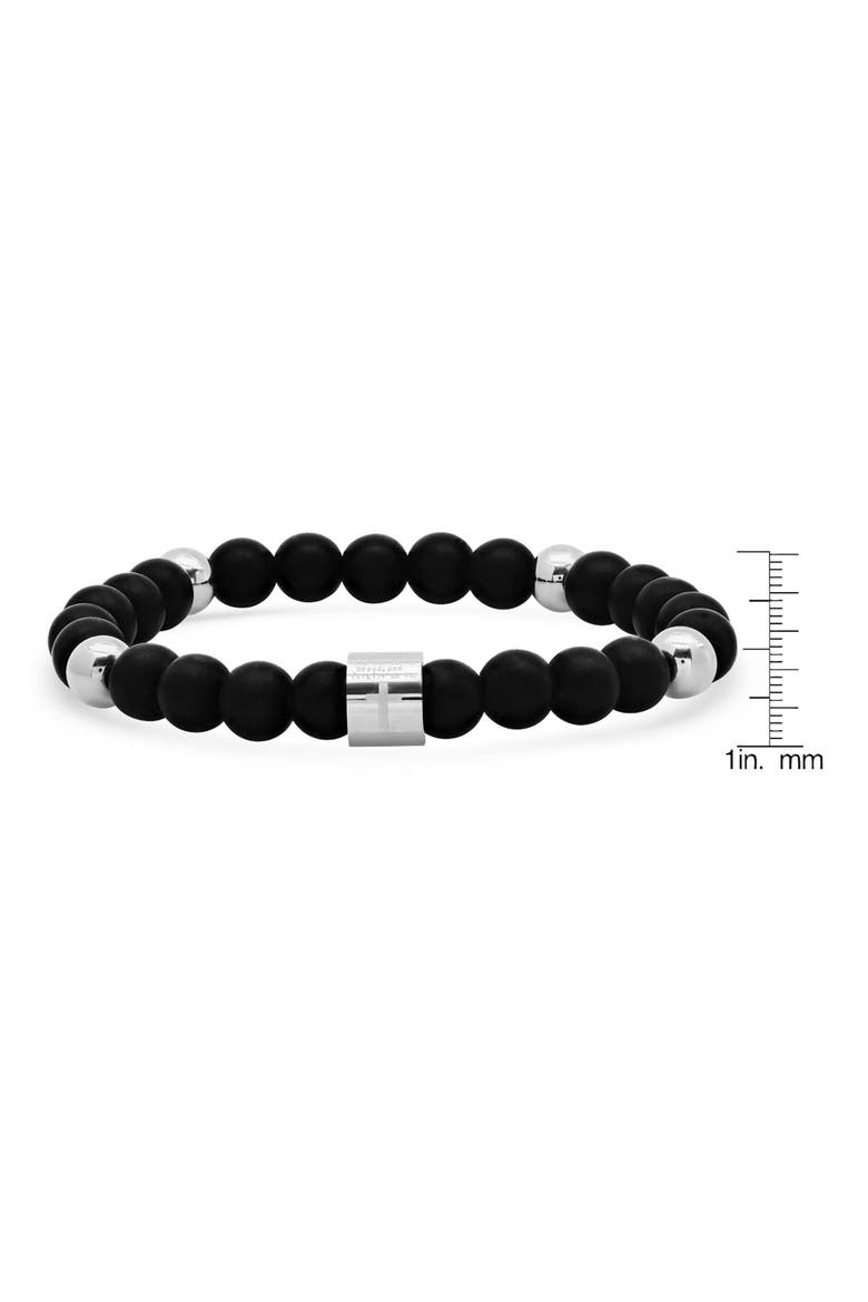 Men's Religious Beaded Bracelet, Alternate, color, BLACK