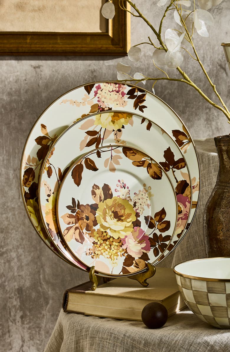 MACKENZIE CHILDS Wild Rose White Charger Plate, Alternate, color, Wild Rose