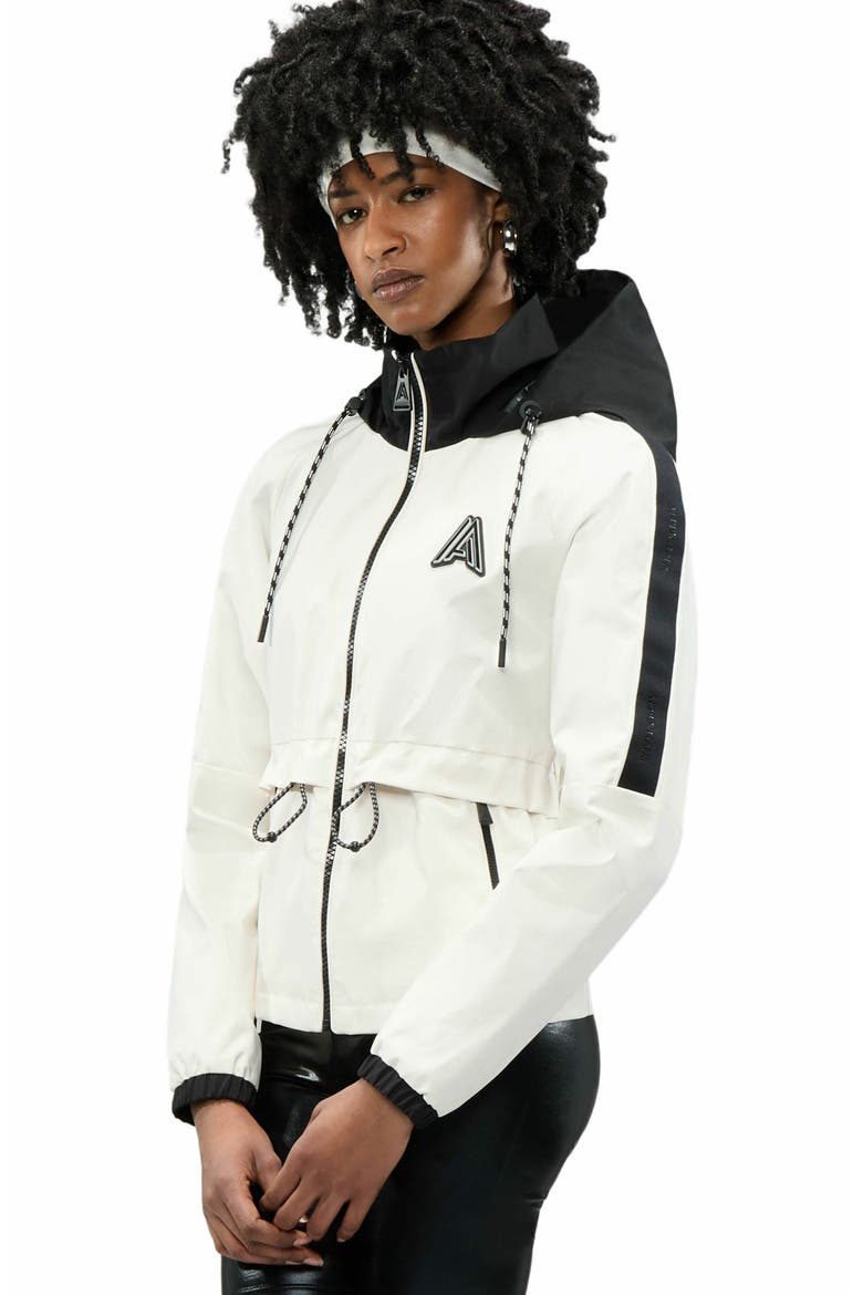 Women's Enneth Hooded Windbreaker with Adjustable waist, Alternate, color, Snow White