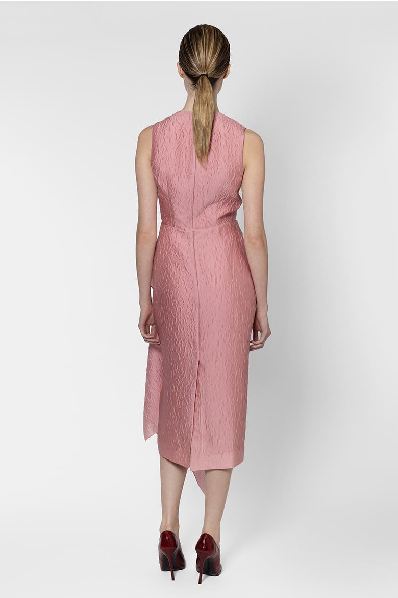 Esra Textured Cloque Midi Dress, Alternate, color, Rosado