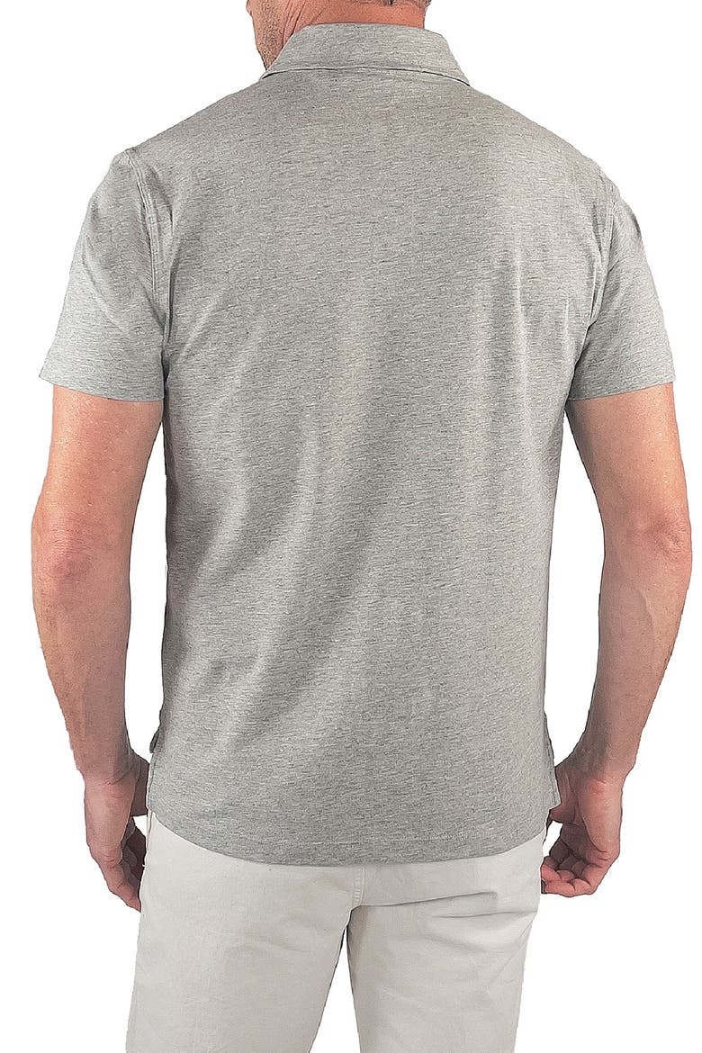Stretch Cotton Slub Jersey Polo, Alternate, color, GREY HEATHER