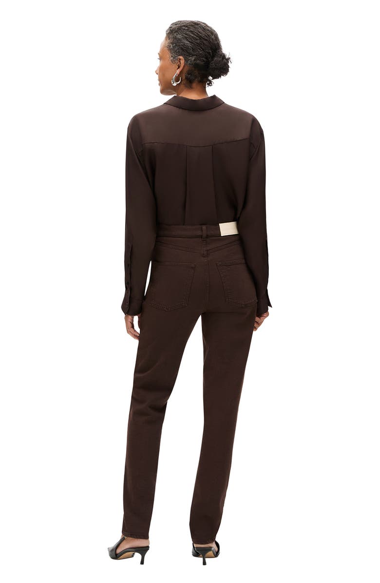 Another Tomorrow Slim Denim Pant, Alternate, color, Dark Chocolate