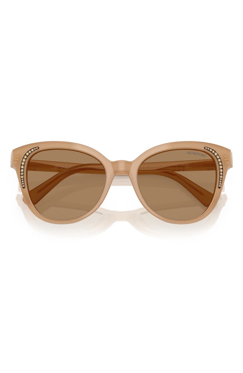 Swarovski 53mm Butterfly Sunglasses, Alternate, color, Brown White