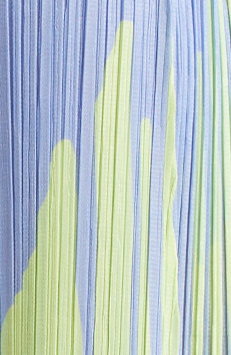 Pleats Please Issey Miyake Refraction Print Pleated Crop Wide Leg Pants, Alternate, color, Light Blue