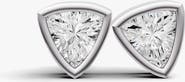 SEREIA OFFICIAL Studs Earrings 14K Gold 0.5 ct Trillion Bezel Solitaire