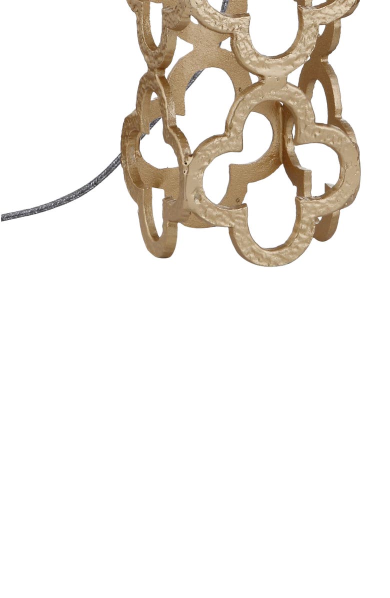 JONATHAN Y Oliver 26.5" Metal Quatrefoil LED Table Lamp, Gold, Alternate, color, 
