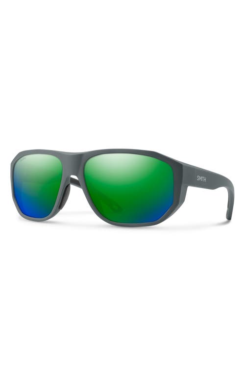 Smith Outrigger 61mm Chromapop™ Polarized Sunglasses In Matte Slate/green Mirror