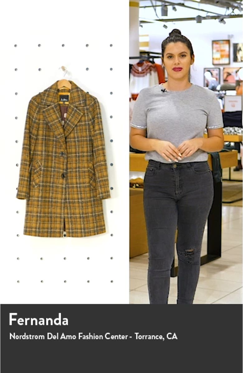 Notch Collar Plaid Coat, sales video thumbnail
