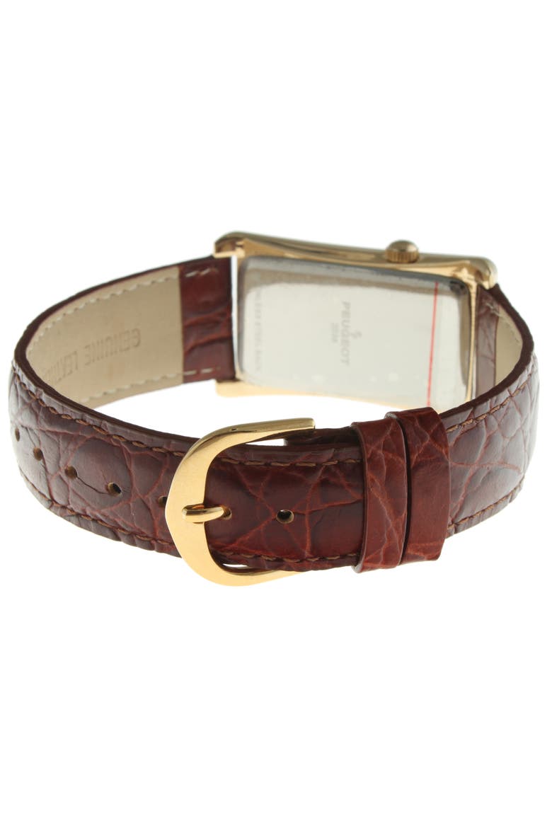 Vintage Large Rectangular Remote Sweep Leather Watch- 40x24MM, Alternate, color, Brown