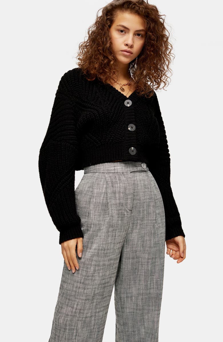 Topshop Wide Leg Trousers, Alternate, color,