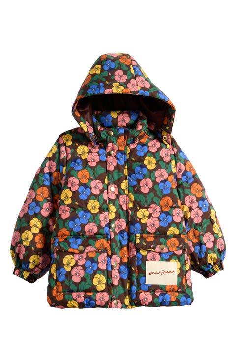 Kids' Violas Print Hood Puffer Jacket