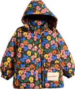 Mini Rodini Kids' Violas Print Hood Puffer Jacket