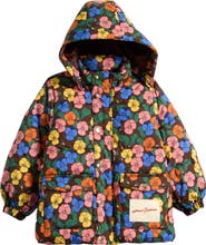 Mini Rodini Kids' Violas Print Hood Puffer Jacket